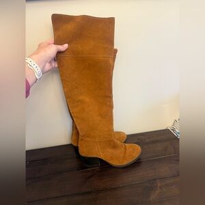 Steve Madden Orabela Brown Suede Knee High Boots Size 8.5